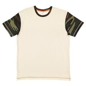 Code Five Adult Fashion Camo Tee Natural/Green Woodland/Orange Size Large